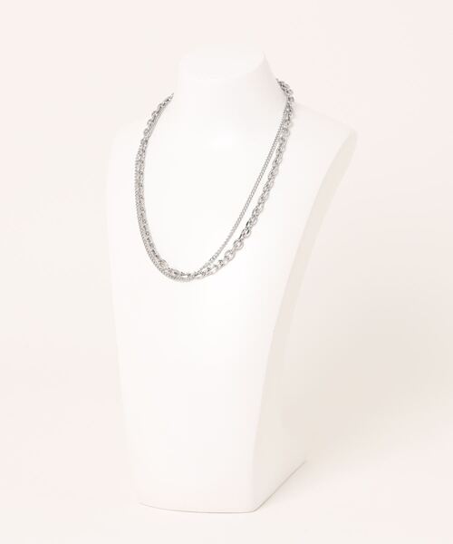 Ressaca（レサーカ）の「シルバー2連チェーンTバーネックレス（ネックレス・メンズ・シルバー・FREE）」の2枚目の写真