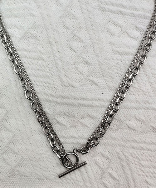 Ressaca（レサーカ）の「シルバー2連チェーンTバーネックレス（ネックレス・メンズ・シルバー・FREE）」の4枚目の写真