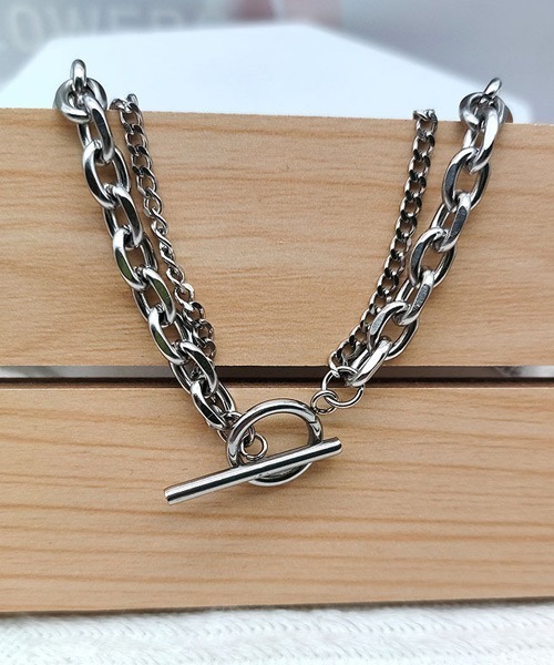 Ressaca（レサーカ）の「シルバー2連チェーンTバーネックレス（ネックレス・メンズ・シルバー・FREE）」の3枚目の写真