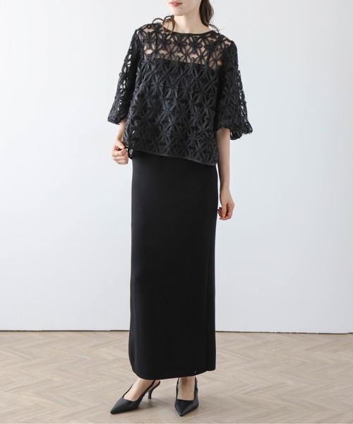 La-gemme(ラジェム)の「2way花柄シアートップス(シャツ/ブラウス・レディース・ブラック/ホワイト・フリー)」の11枚目の写真