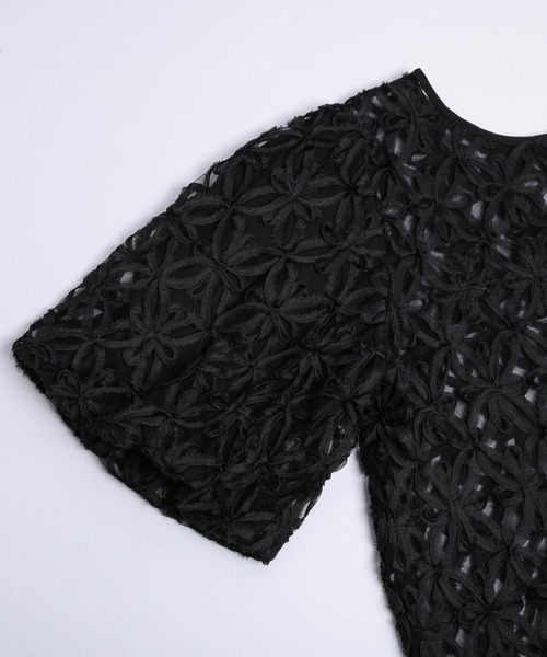 La-gemme(ラジェム)の「2way花柄シアートップス(シャツ/ブラウス・レディース・ブラック/ホワイト・フリー)」の18枚目の写真