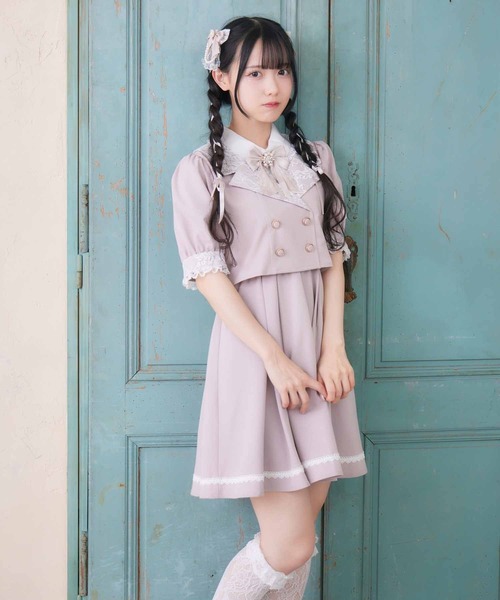 美品 ROJITA ロジータ レイヤードライクテーラードワンピース ROJITA（ロジータ）の「レイヤード風テーラードワンピース（ワンピース