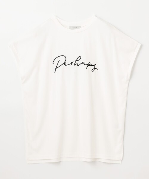 ANY(エニィ)の「【汗ジミ防止加工】シルケットスムースフレンチスリーブ刺繍ロゴTシャツ(Tシャツ/カットソー・レディース・ブラック系/ホワイト系/グレー系・4)」の21枚目の写真