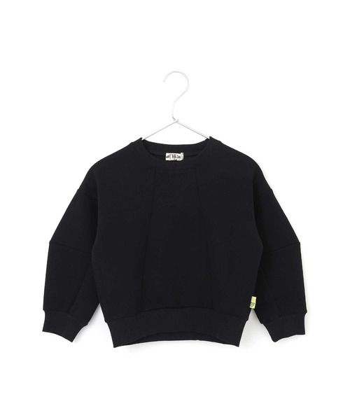 MAKE YOUR DAY(メイクユアデイ)の「切替無地ポンチトレーナー■150.160cm(スウェット・キッズ・チャコールグレー/ブラック/パープル・160/150)」の7枚目の写真