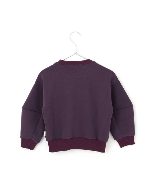 MAKE YOUR DAY(メイクユアデイ)の「切替無地ポンチトレーナー■150.160cm(スウェット・キッズ・チャコールグレー/ブラック/パープル・160/150)」の10枚目の写真