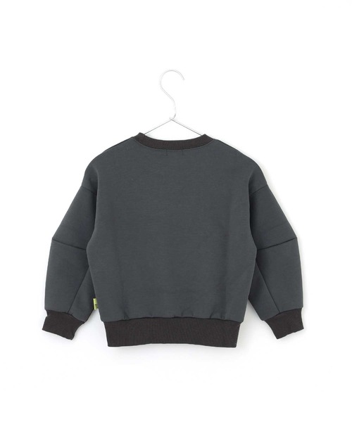 MAKE YOUR DAY(メイクユアデイ)の「切替無地ポンチトレーナー■150.160cm(スウェット・キッズ・チャコールグレー/ブラック/パープル・160/150)」の9枚目の写真