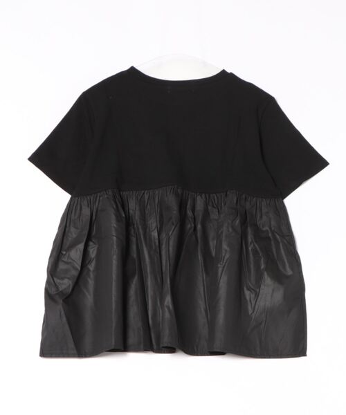 sorule(ソルレ)の「ショートスリーブペプラムギャザーT(Tシャツ/カットソー・レディース・ブラック/ホワイト・FREE)」の7枚目の写真
