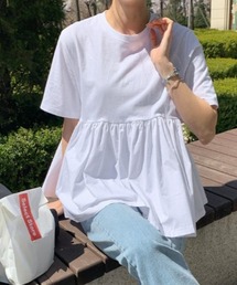 ショートスリーブペプラムギャザーT