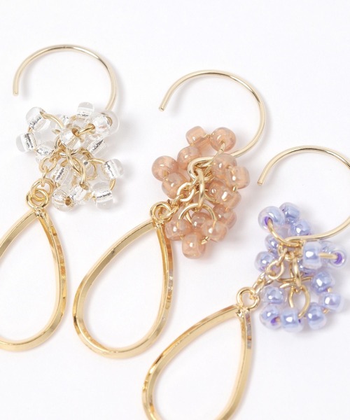 GLOBAL WORK（グローバルワーク）の「MADE IN JAPAN/ドロップガラスピアス/130943（ピアス（両耳用）・レディース・クリア/ベージュ/ブルー・ONE SIZE）」の4枚目の写真