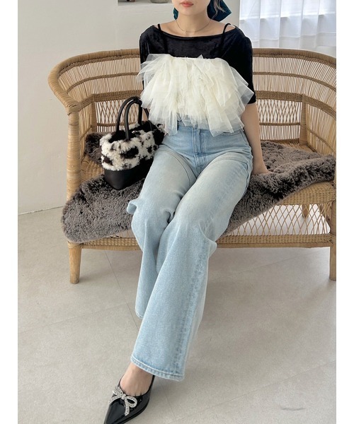 リリーブラウン　ラッフルチュールビスチェ リリーブラウン LILY BROWN ラッフルチュールビスチェ （DOT