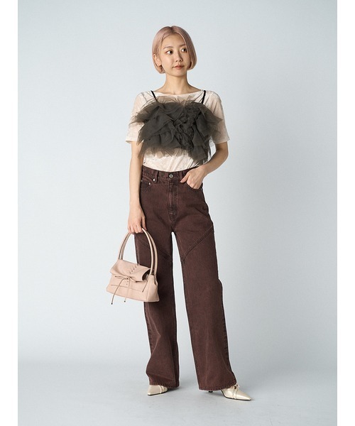 リリーブラウン　ラッフルチュールビスチェ リリーブラウン LILY BROWN ラッフルチュールビスチェ （DOT