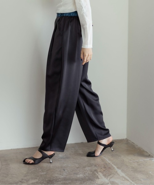 Eimee Law エイミーロウ サテンタックパンツ Eimee Law エイミーロウ サテンタックパンツ 83834E レディース