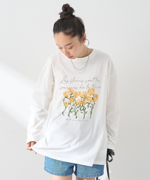 セール】フラワープリントロンTee（Tシャツ/カットソー）｜earth