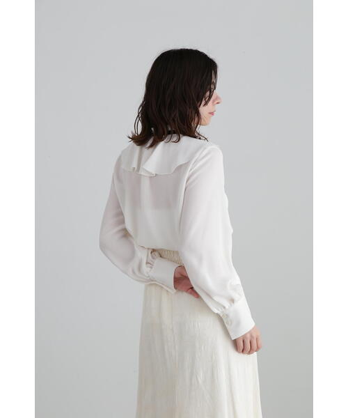 JILL STUART(ジルスチュアート)の「◆ジョーゼットフリルカラーブラウス(シャツ/ブラウス・レディース・ホワイト/ピンク・MEDIUM/SMALL)」の4枚目の写真