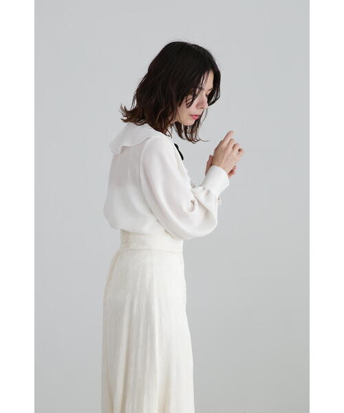 JILL STUART(ジルスチュアート)の「◆ジョーゼットフリルカラーブラウス(シャツ/ブラウス・レディース・ホワイト/ピンク・MEDIUM/SMALL)」の5枚目の写真
