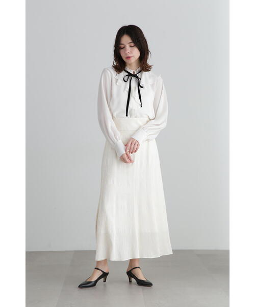 JILL STUART(ジルスチュアート)の「◆ジョーゼットフリルカラーブラウス(シャツ/ブラウス・レディース・ホワイト/ピンク・MEDIUM/SMALL)」の6枚目の写真