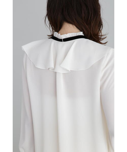 JILL STUART(ジルスチュアート)の「◆ジョーゼットフリルカラーブラウス(シャツ/ブラウス・レディース・ホワイト/ピンク・MEDIUM/SMALL)」の10枚目の写真