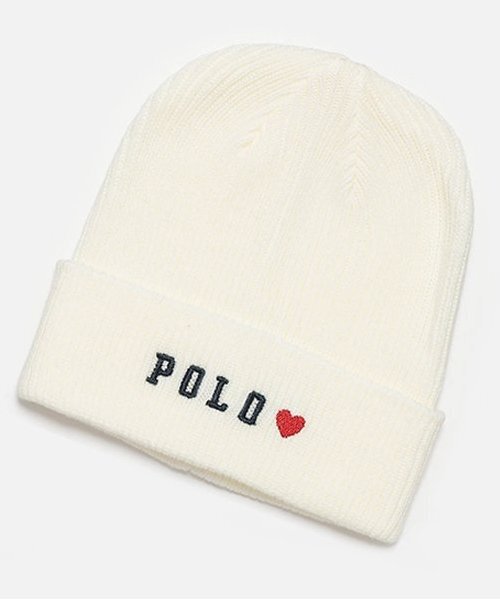 petit main（プティマイン）の「【POLO BCS】刺繍ニットキャップ（キッズサイズ）（ニットキャップ/ビーニー・キッズ・アイボリー/レッド/グレー・54cm/52cm/50cm）」の2枚目の写真