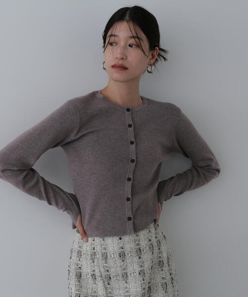 【セール】◆もちもちコンパクトリブニットカーディガン（カーディガン/ボレロ）｜N.（N. Natural Beauty Basic）（エヌエヌナチュラルビューティーベーシック）