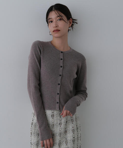 【セール】◆もちもちコンパクトリブニットカーディガン（カーディガン/ボレロ）｜N.（N. Natural Beauty Basic）（エヌエヌナチュラルビューティーベーシック）