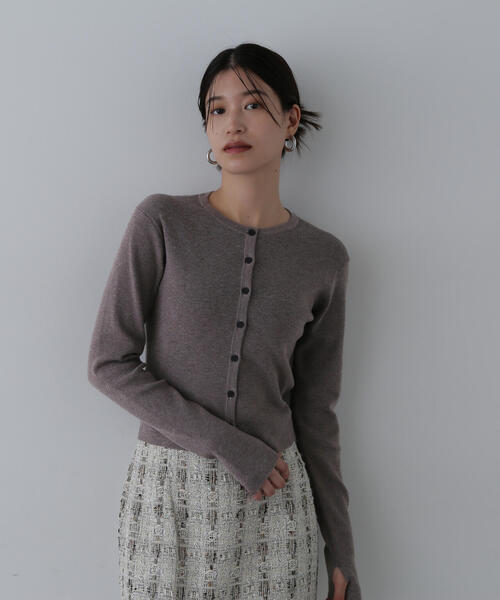 【セール】◆もちもちコンパクトリブニットカーディガン（カーディガン/ボレロ）｜N.（N. Natural Beauty Basic）（エヌエヌナチュラルビューティーベーシック）