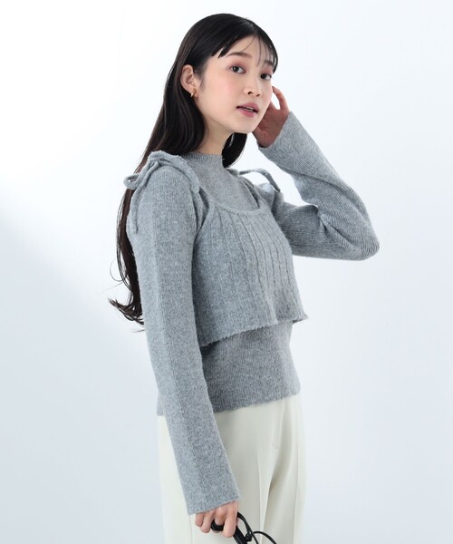 リボンキャミベスト × プルオーバー（セットアイテム）（ニット