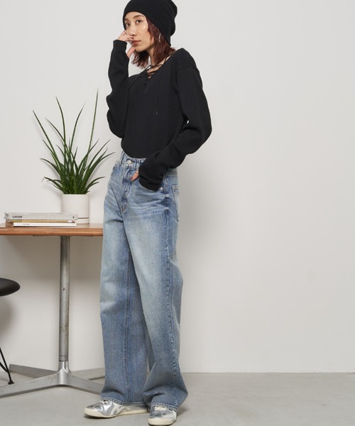 Auntie Rosa Holiday(アンティローザホリデー)の「サーマルレースアッププルオーバー / 前後2WAY(Tシャツ/カットソー・レディース・オフホワイト/ブラック・FREE)」の13枚目の写真