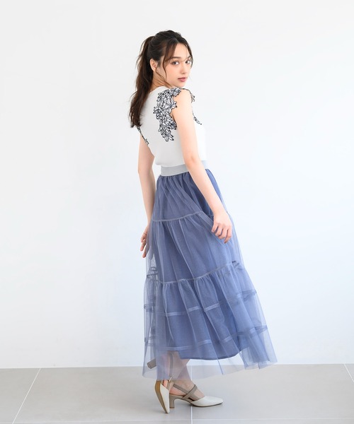 MISCH MASCH(ミッシュマッシュ)の「ラメチュールティアードスカート/MM437206(スカート・レディース・ブラック/グレー/ブルー・フリ-)」の5枚目の写真
