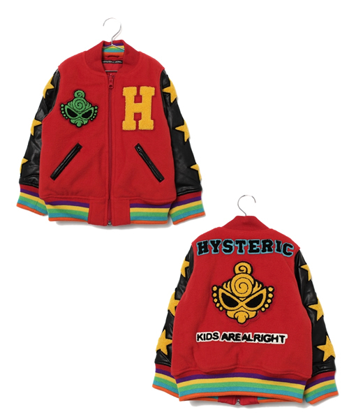HYSTERIC MINI(ヒステリックミニ)の「HYSTERIC ARE ALRIGHT ! フリーススタジャン(リバーシブル)(スタジャン・キッズ・その他1/ブラック/レッド・100/120/110)」の2枚目の写真