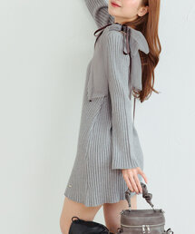 OLIVE des OLIVE | 肩リボンニットミニワンピ(ワンピース)