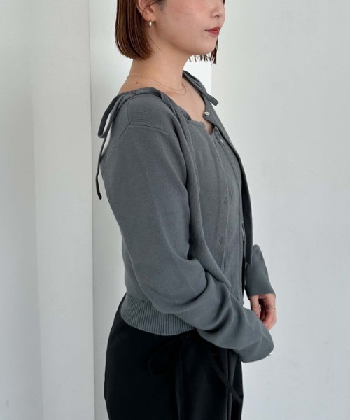 archives（アルシーヴ）の「マルチｗａｙモチモチニットアンサンブル（ニット/セーター・レディース・ブラック/アイボリー/ブルー/ワインレッド・MEDIUM）」の6枚目の写真