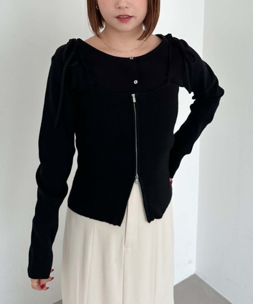 archives（アルシーヴ）の「マルチｗａｙモチモチニットアンサンブル（ニット/セーター・レディース・ブラック/アイボリー/ブルー/ワインレッド・MEDIUM）」の16枚目の写真