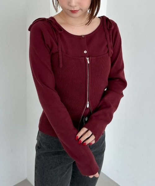 archives（アルシーヴ）の「マルチｗａｙモチモチニットアンサンブル（ニット/セーター・レディース・ブラック/アイボリー/ブルー/ワインレッド・MEDIUM）」の21枚目の写真