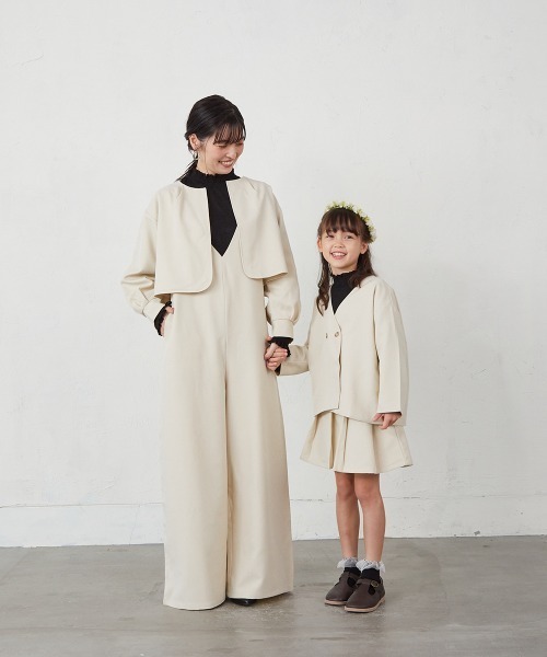 riziere（リジェール）の「フラワーレースシャーリングカラープルオーバー(MOMとお揃い)（シャツ/ブラウス・キッズ・アイボリー/ブラック・90/100/110/120/130/140/150）」の3枚目の写真