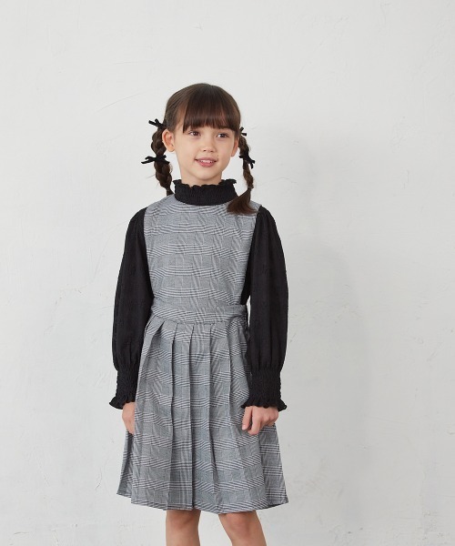 riziere（リジェール）の「フラワーレースシャーリングカラープルオーバー(MOMとお揃い)（シャツ/ブラウス・キッズ・アイボリー/ブラック・90/100/110/120/130/140/150）」の7枚目の写真