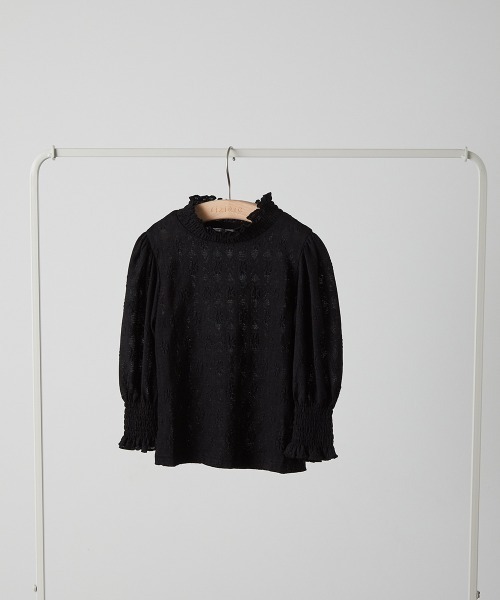 riziere（リジェール）の「フラワーレースシャーリングカラープルオーバー(MOMとお揃い)（シャツ/ブラウス・キッズ・アイボリー/ブラック・90/100/110/120/130/140/150）」の10枚目の写真