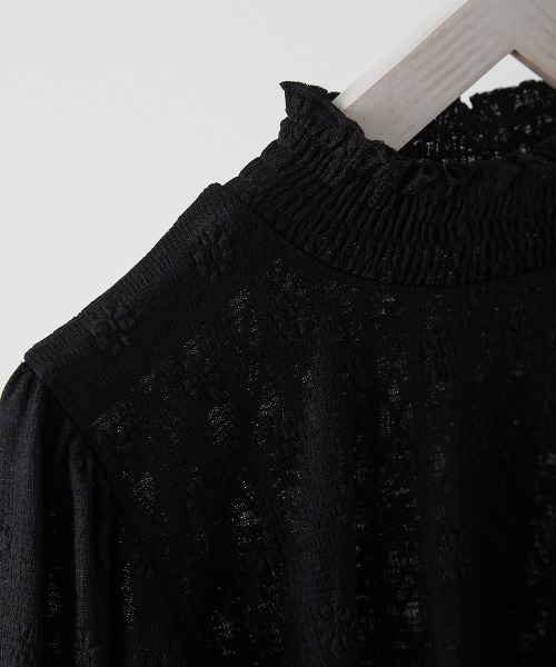 riziere（リジェール）の「フラワーレースシャーリングカラープルオーバー(MOMとお揃い)（シャツ/ブラウス・キッズ・アイボリー/ブラック・90/100/110/120/130/140/150）」の14枚目の写真