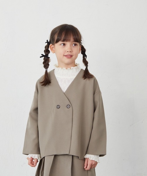 riziere（リジェール）の「フラワーレースシャーリングカラープルオーバー(MOMとお揃い)（シャツ/ブラウス・キッズ・アイボリー/ブラック・90/100/110/120/130/140/150）」の18枚目の写真