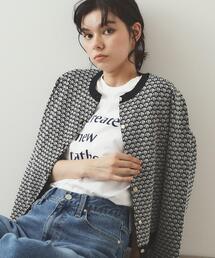 OPAQUE.CLIP | 幾何学柄ジャカード ニットカーディガン【洗濯機洗い可／抗ピル】(カーディガン/ボレロ)