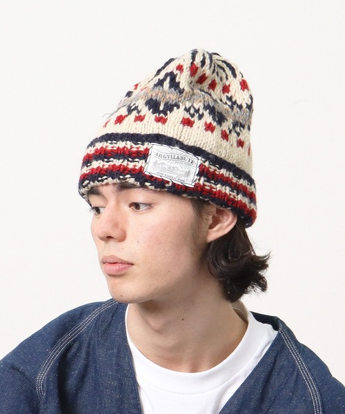 salle de bal（サルデバル）の「フェアアイル ニット ワッチキャップ（ニットキャップ/ビーニー・レディース・グレー/オレンジ/オフホワイト・FREE）」の5枚目の写真