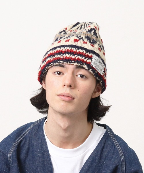 salle de bal（サルデバル）の「フェアアイル ニット ワッチキャップ（ニットキャップ/ビーニー・レディース・グレー/オレンジ/オフホワイト・FREE）」の6枚目の写真