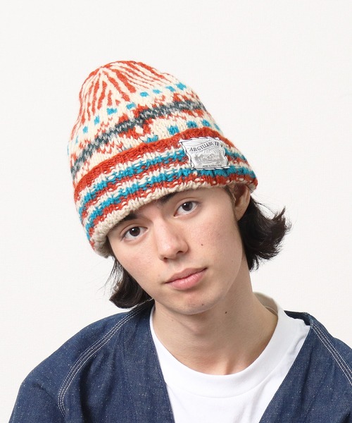 salle de bal（サルデバル）の「フェアアイル ニット ワッチキャップ（ニットキャップ/ビーニー・レディース・グレー/オレンジ/オフホワイト・FREE）」の9枚目の写真