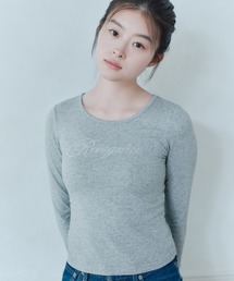 RHINESTONE L/S TEE/ラインストーンロングスリーブT