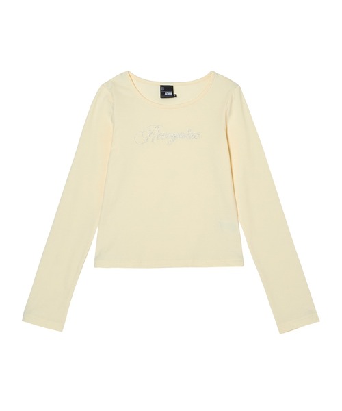 RHINESTONE L/S TEE/ラインストーンロングスリーブT（Tシャツ