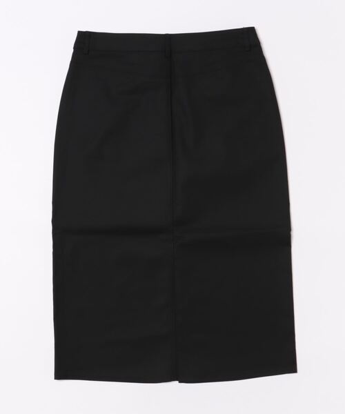 BENETTON (UNITED COLORS OF BENETTON)(ベネトンユナイテッドカラーズオブベネトン)の「コットン混スリット入り無地ミドル丈タイトスカート(スカート・レディース・ブラック/クリーム・44/40/38/42)」の3枚目の写真