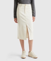 BENETTON (UNITED COLORS OF BENETTON) | コットン混スリット入り無地ミドル丈タイトスカート(スカート)