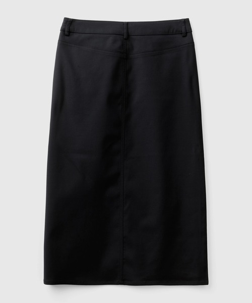 BENETTON (UNITED COLORS OF BENETTON)(ベネトンユナイテッドカラーズオブベネトン)の「コットン混スリット入り無地ミドル丈タイトスカート(スカート・レディース・ブラック/クリーム・44/40/38/42)」の9枚目の写真