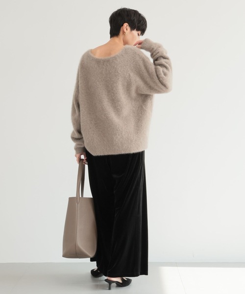 BARNYARDSTORM（バンヤードストーム）の「BARNYARDSTORM / ベロアワイドパンツ【WEB限定】マシンウォッシャブル（スウェットパンツ・レディース・ブラック/ピンク/チャコール/ベージュ/ライトイエロー・FREE）」の6枚目の写真