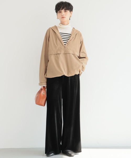 BARNYARDSTORM（バンヤードストーム）の「BARNYARDSTORM / ベロアワイドパンツ【WEB限定】マシンウォッシャブル（スウェットパンツ・レディース・ブラック/ピンク/チャコール/ベージュ/ライトイエロー・FREE）」の7枚目の写真