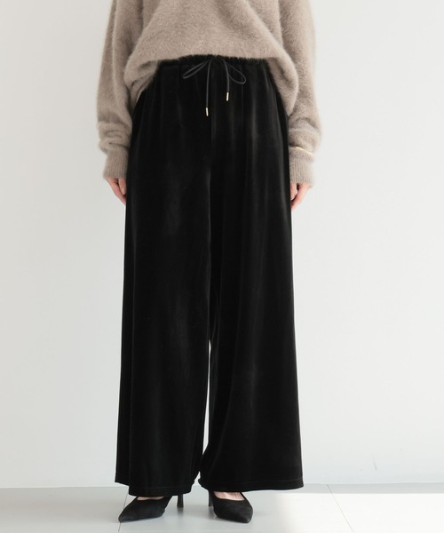 BARNYARDSTORM（バンヤードストーム）の「BARNYARDSTORM / ベロアワイドパンツ【WEB限定】マシンウォッシャブル（スウェットパンツ・レディース・ブラック/ピンク/チャコール/ベージュ/ライトイエロー・FREE）」の19枚目の写真